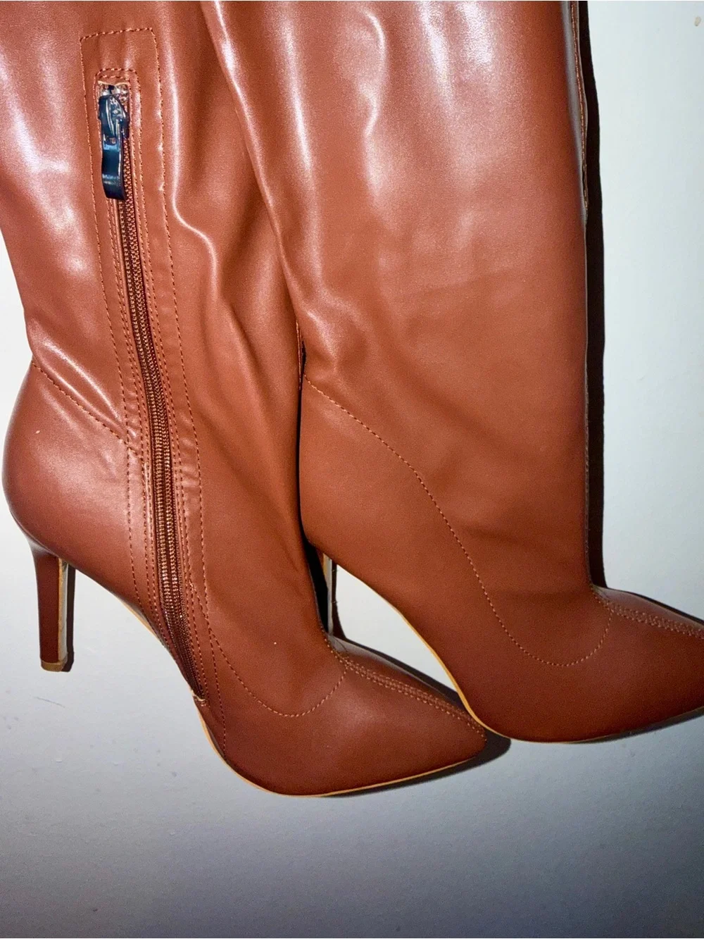 Women's Over-the-Knee Pointed-Toe Stiletto Boots - Brown